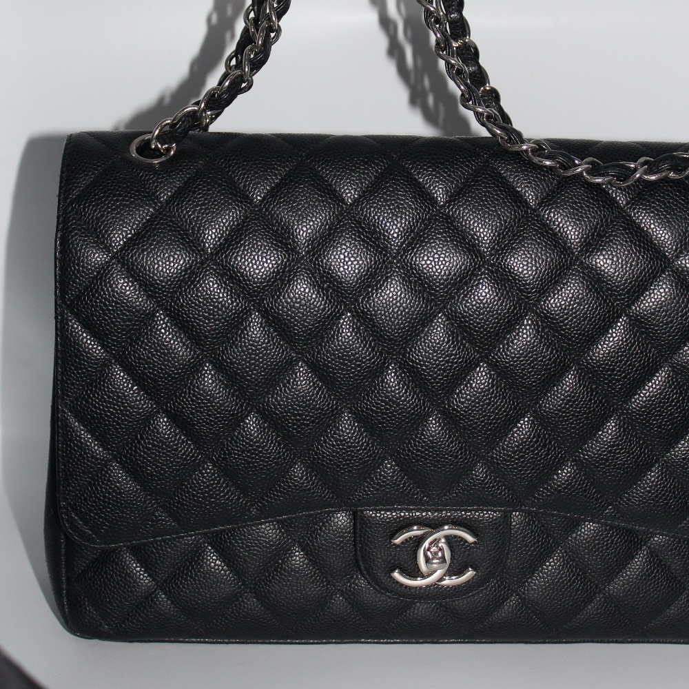 Chanel Caviar Quilted Maxi Double Flap Black